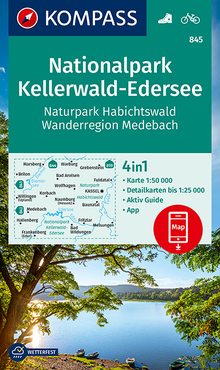 KOMPASS Wanderkarte Nationalpark Kellerwald-Edersee, Naturpark Habichtswald, Wanderregion Medebach, KOMPASS-Wanderkarten