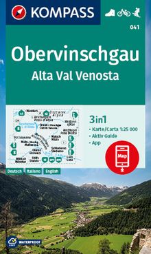 KOMPASS Wanderkarte 041 Obervinschgau, Alta Val Venosta, MAIRDUMONT: KOMPASS-Wanderkarten