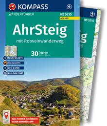 Ahrsteig mit Rotweinwanderweg, 30 Touren/Etappen mit Extra-Tourenkarte, MAIRDUMONT: KOMPASS Wanderführer