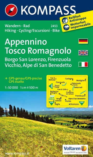 MAIRDUMONT KOMPASS Wanderkarte Appennino Tosco Romagnolo - Borgo San Lorenzo - Firenzuola - Vicchio - Alpe di San Benedetto