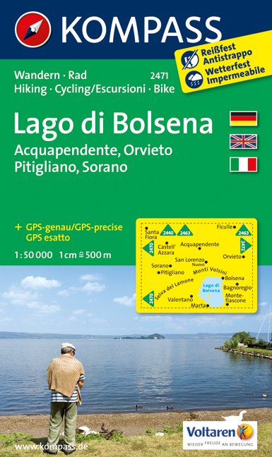MAIRDUMONT KOMPASS Wanderkarte Lago di Bolsena - Acquapendente - Orvieto - Pitigliano - Sorano