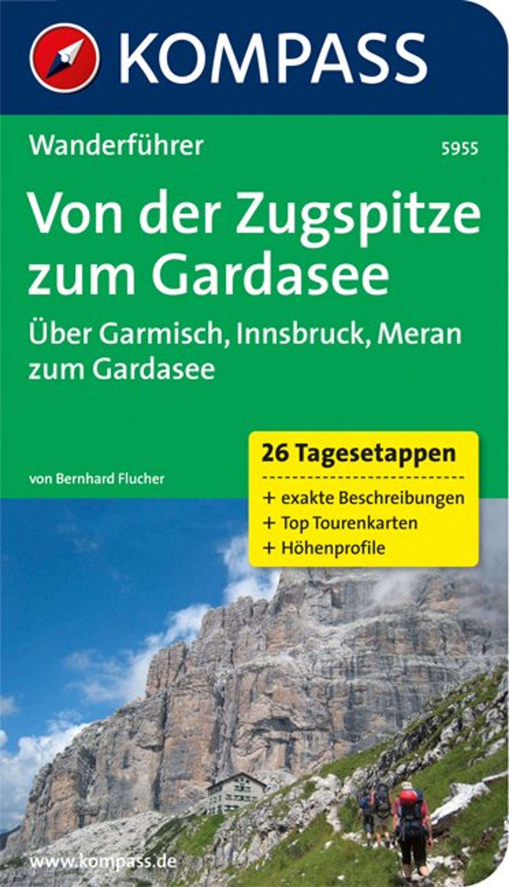 MAIRDUMONT Von der Zugspitze zum Gardasee, Weitwanderführer, 26 Tagesetappen mit Extra-Tourenkarte